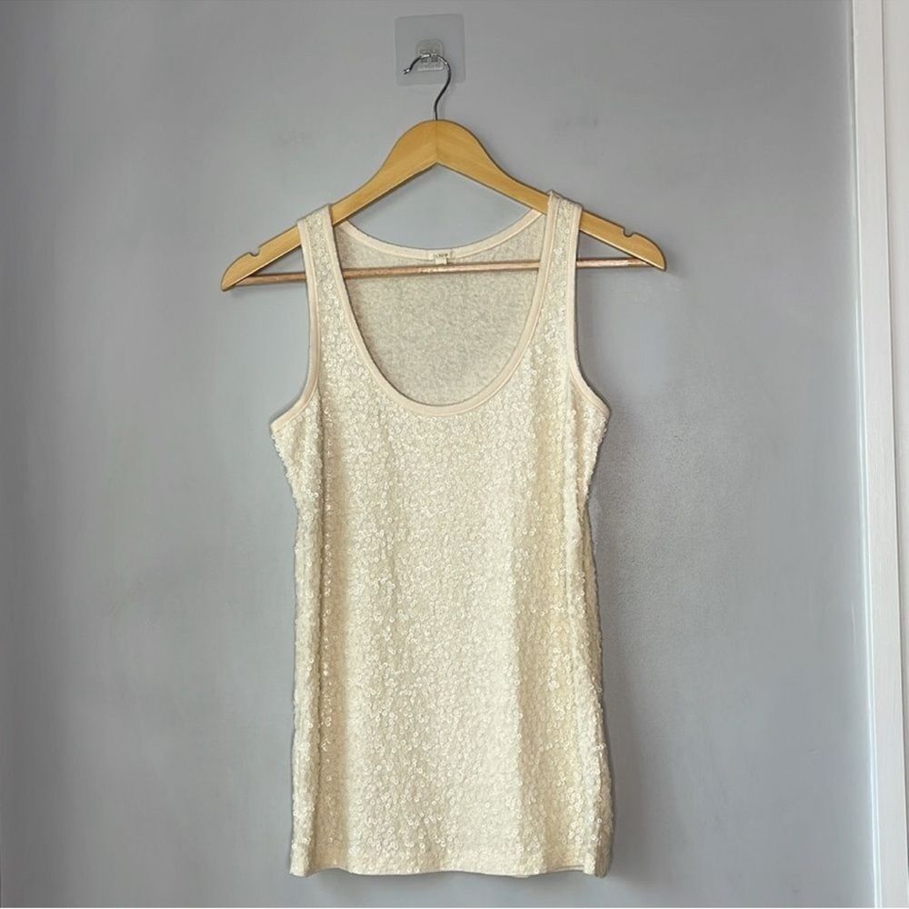 J. Crew Sequin Linen Cotton Tank Top